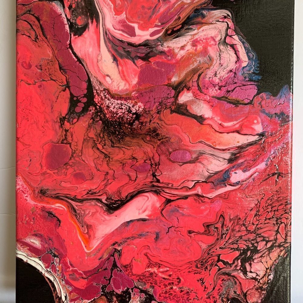 PINK!!! ORIGINAL ACRYLIC ABSTRACT - Picture 3 of 4